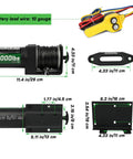 2000 Pound ATV Winch Kit With Synthetic Rope 12V Electric Waterproof Tow Winch RV Ready Off Road Recovery Wired Remote Controller Mounting Plate Fairlead And Hook with 10 gauge lead wire