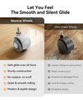 Comparison of criss cross office chair wheels highlighting silent glide vs rough surface, showcasing ergonomic design advantage.