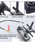 Upgraded Pro Grade Valve Spring Compressor Tool Kit With Box For LS Engines shown with air valve holding hose and tools
