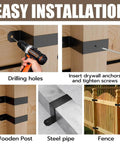 Beefy 4x4 Post Ties and U Brackets Set for Decks, Fences, and Gazebos, 3 Pack, Heavy-Duty Black 2mm Thick Steel installation process