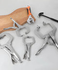 4 Piece Heavy Duty Locking C Clamps Set With Swivel Pads 6 Inch 9 Inch And 11 Inch Vise Grips For Welding Metalworking Woodworking
