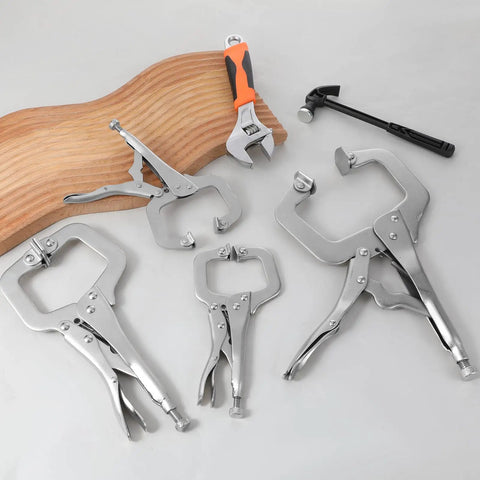 4 Piece Heavy Duty Locking C Clamps Set With Swivel Pads 6 Inch 9 Inch And 11 Inch Vise Grips For Welding Metalworking Woodworking