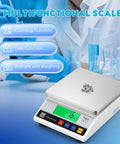 Top Notch Digital Lab Scale 10kg Capacity With 0.1g Precision, Fast Readout, stainless steel pan in lab setting