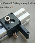 Aluminum Extrusion Drill Guide and Tap Jig 2 in 1 Access Hole for 20 30 40 Series European Standard Aluminum Profiles with drill bit.