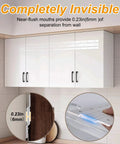 Beefy Heavy Duty 30 Inch Aluminum French Cleat Set on white cabinets showing near-flush mounting and 0.23 in gap details