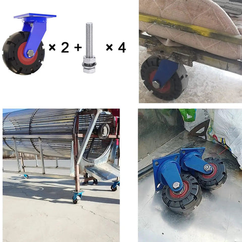 Heavy Duty Swivel Caster Wheel With Puncture Proof Rubber Treads And Quiet Ball Bearings Moves Heavy Loads Dead Easy Runs Silently And Rolls Smoother Than Butter Built Like A Tank With Stainless Steel Mounting Bolts Pack Of One on equipment