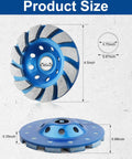 4.5 Inch Diamond Cup Grinding Wheels Set For Angle Grinder Pro Grade Heavy Duty 2 Pc 12 Segment Cup Wheels For Grinding And Polishing