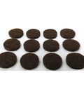 Self Adhesive Felt Furniture Pads One Half Inch Brown 24 Pack Easy Peel And Stick Scratch Protection For Cabinets Tables Floors