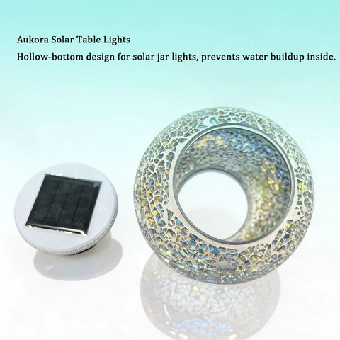 Top view of Color Changing Solar Powered Glass Ball Lights For Garden Patio And Indoor Decor Waterproof Table Lamp Night Light