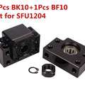 Black BK10 BF10 Ballscrew End Supports Set - Heavy-Duty Ballscrew Bearing Block Bracket For SFU1204 And CNC Router, High Precision, Rigid, Sealed And Greased, Smooth Rotation And Easy Mounting. BK10 and BF10 set for SFU1204