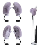 Womens Winter Ski Gloves With Faux Fur Palm And Sheepskin Lining, Cozy Warm Snowboard And Cycling Gloves For Cold Weather featured