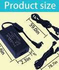 29V Adjustable Bed Power Supply Replacement Cord Three Piece Set showcasing dimensions and plugs for L300 Ergo Extend Sealy Ease