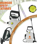 1 Gallon Pressure Sprayer With Dual Nozzles For Garden And Home Use, featuring safety features and secure lock system.