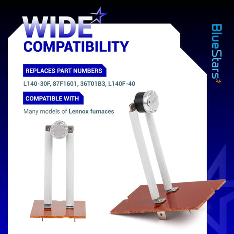 87F16 Furnace Primary Limit Switch Up To 140 F, High Precision Safety Control, Replaces 87F16 87F1601 L140-30F 36T01B3