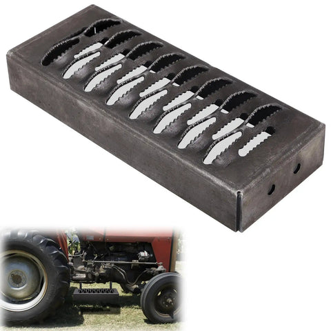 Beefy Tire Mounted Tractor Step With Non Slip Grip For Farm Rig, Trailer And Pickup Work Truck, Heavy Duty Steel Platform 12 X 4.75 Inch