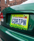 Glow In The Dark Dope Fluorescent Green Acrylic License Plate Frame With Screws Fits Standard 6x12 Inch Car Plates on dark green car