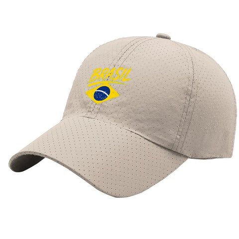 Lightweight Women Cap With Adjustable Buckle For All Seasons featuring Brazil emblem
