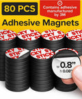 Round Flexible Magnetic Dots With Sticky Backing 80 Pack 0.8x0.08 Inches For Whiteboards And Fridges Stick On For Planning And Organization