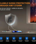 USB Charger Wall Outlet With Type A And Type C Ports 15 Amp Duplex Receptacle in use with lightning background, 2 Pack