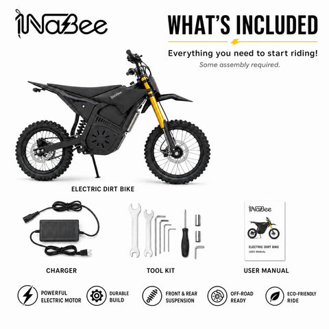 Crazy Fast 60v Electric Dirt Bike With 3000W Peak Power And Huge 20AH Battery Built For Teens And Adults Plus Full Hydraulic Brakes Sweet Mountain Off-Road Suspension For Wild Rides electric dirt bike with charger, tools, and manual