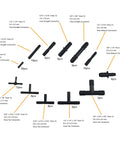 Go-To Silicone Vacuum Hose Kit 6 Pack With 5ft Tubing In 1/8 To 3/8 Inch Diameters And 113 Nylon Connectors assortment displayed