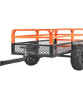 Tow Behind Dump Cart For Lawn And Garden 1500 Pound Capacity 15 Cubic Feet Heavy Duty Yard Garden Trailer Universal Connection