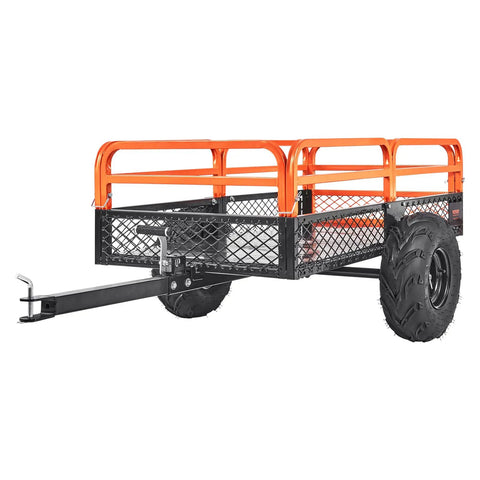 Tow Behind Dump Cart For Lawn And Garden 1500 Pound Capacity 15 Cubic Feet Heavy Duty Yard Garden Trailer Universal Connection