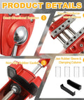 Product details of Bow Vise For Compound Bows 360 Degree Rotation Professional Bench Mount showing omni-directional rotation and rubber gasket.