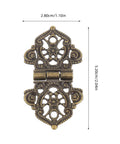 Retro Decorative Hinges For Wood Boxes And Jewelry Boxes, Zinc Alloy Small Cabinet Hinges With Wear Resistant Finish, ornate design.