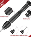 Handy Micro Drill Bit Set With Pin Vise And PCB Bits For Resin Art, Polymer Clay Jewelry DIY Projects Includes 94 Micro Twist Bits And 20 PCB Mini Bits For Precise Drilling, Black featuring non-slip black design