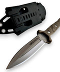 Survival Knife With An 8 Inch Fixed Blade And Molle Compatible Sheath For Camping And Tactical Gear Desert Tan G10 Handle