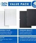 Premium True HEPA H13 Replacement Filter Set for Winix 5500 2 AM80 Air Purifier includes two white H13 filters and two black carbon pre filters