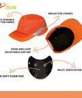 Bump Cap Safety Hat For Work 5 Pack, Reflective Neon Mesh, Lightweight ABS Shell, One Size Fits Most Men And Women