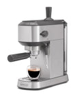 Compact Stainless Steel Espresso Maker With Built In Milk Frother Shoots Pro Level Lattes And Cappuccinos Daily Ultra Sleek Countertop Coffee Brewer Slays Your Cafe Routine Bang For The Buck with espresso shot.