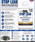 BlueSeal Oil Stop Leak 8 Ounce Engine Oil Additive for Gas and Diesel, non-clogging, made in USA, fixes rear main seals.
