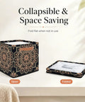 Open Retro Bronze Mandala Foldable Storage Cubes, 13 Inch polyester bin, collapsible for organizing clothes and blankets.