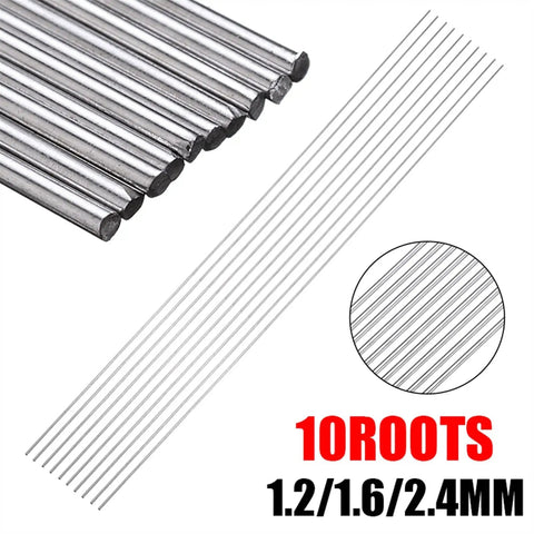 10 Pack 316L Stainless Steel Welding Rods, 1.2mm 1.6mm 2.4mm Optional, 330mm Long Electrodes in a bundle