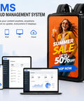 Hella Bright 21 5 Inch Lcd Backpack Mobile Ads Watertight Walkaround displaying summer sale on vibrant LCD screen outdoors.