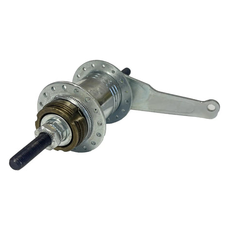 Heavy Duty Stainless Steel Bicycle Coaster Brake Rear Hub with 32 spoke holes, showcasing durable metal construction and axle.