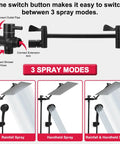 Infographic showing 3 spray modes of 10 Inch High Pressure Rainfall Shower Head Kit With 11 Inch Adjustable Arm And 9-Setting Handheld