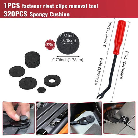 Heavy Duty 2041 Piece Shop Essentials Kit With Beefy Push Pin Retainers And Door Trim Clips To Fix Your Ride Quick Features Forty Two Proven Sizes For Toyota Ford Honda Chevy And Gm Trucks with fastener removal tool and spongy cushions.