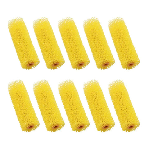10 Pack 4 Inch Foam Paint Roller Kit With Heavy Duty Spring Handles For Smooth Rollouts And Clean Edge Trimming Ideal For Latex Or Oil Based Coatings On Interior Walls - yellow foam rollers