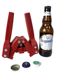 Manual Beer Bottle Capper Tool With 150 Count 26mm Crown Caps Home Brewing Corking Machine In Red Durable ABS Build Quickly