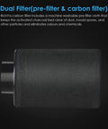 4 Inch Carbon Air Filter Odor Busting Solution For Grow Tents And Homes Premium Virgin Activated Carbon Filtration side view