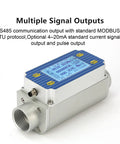Hella Precise Compact Digital Inline Mass Flow Sensor For Multiple Gases And Water Straight Up Reliable Heat Flow Meter showing LCD display and RS485 output.