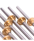 Beefy Ball Screw With Nut 1Pc T14 Trapezoidal Rod Lead Screw Thread 14mm And 6mm Lead Brass Nut Length From 100mm to 600mm