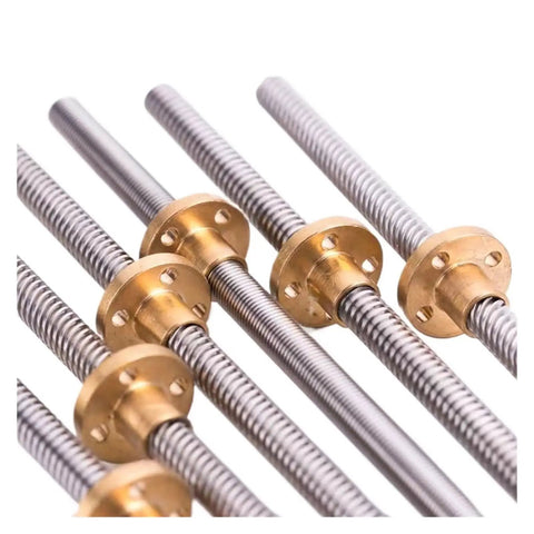 Beefy Ball Screw With Nut 1Pc T14 Trapezoidal Rod Lead Screw Thread 14mm And 6mm Lead Brass Nut Length From 100mm to 600mm