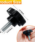 Angled front view of BokWin black M8x20mm hand-tightening clamping knob for umbrella base replacement