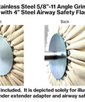 Built Tough Stainless Steel Angle Grinder Buff Extender Kit With 5/8-11 Threads and Rock Solid 4 Inch Airway Safety Flanges in use.