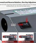 Electric 350W Digital Belt Sander And Knife Sharpener With Variable Speed And Adjustable Angle Includes Ten Sanding Belts For Wet Or Dry Use showing rotation switch.